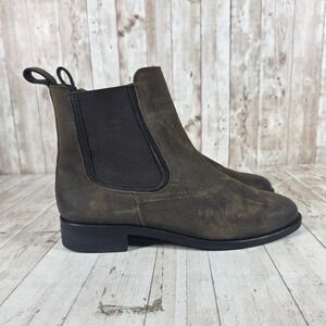 Thursday Boot Co Duchess Chelsea Boots Dark Olive Suede Womens Size 9 Handmade